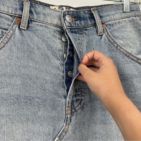 We The Free Blue Denim Jean Skirt High Rise Size 27 Boho Western Cowgirl - Picture 3 of 11